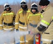 Обучение пожарных-добровольцев практическим навыкам применения мобильного поста пожаротушения