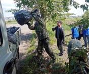 Тулунское отделение ВДПО вышло на уборку города