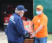 Торжественное открытие подразделения добровольной пожарной команды в деревне Сметанино 