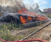Добровольцы приняли участие в тушении пожара на территории ЗАО «Локомотив» 