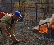 Вблизи города Новочеркасска добровольцы потушили пожар
